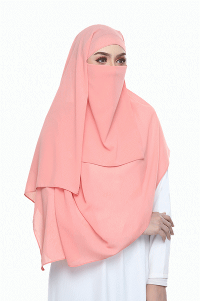PLAIN CHIFFON SHAWL - SALMON